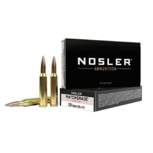 Nosler Match Grade 338 Lapua Magnum 300gr HPBT Rifle Ammo - 20 Rounds