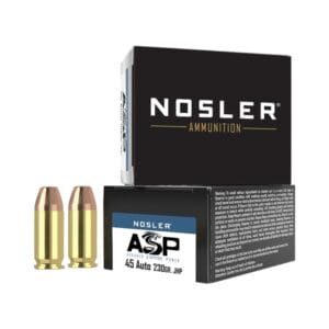 Nosler Match Grade JHP .45 ACP 230 Grain 850 Velocity Handgun Ammo