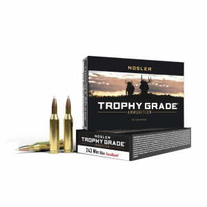 Nosler Trophy Grade Rifle Ammunition .243 Win 90 gr AB 3100 fps - 20/box