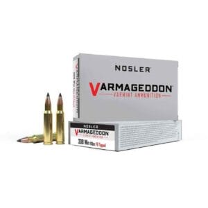 Nosler Varmageddon 308 Winchester 110gr FB Tipped Rifle Ammo - 20 Rounds