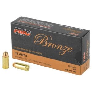 PMC Bronze 32 Auto (ACP) 60gr JHP Handgun Ammo - 50 Rounds