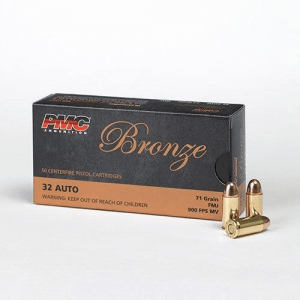 PMC Bronze Handgun Ammunition .32 ACP 71 gr. FMJ 900 fps 50/ct