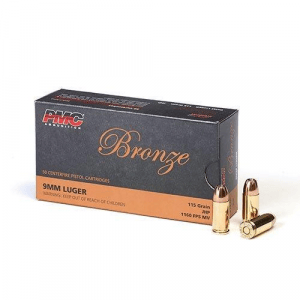 PMC Bronze Handgun Ammunition 9mm Luger 115 gr. JHP 1160 fps 50/ct