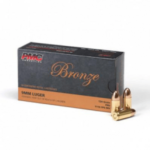 PMC Bronze Handgun Ammunition 9mm Luger 124 gr FMJ 1110 fps 1000/ct