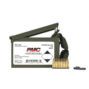 PMC Rifle Ammunition 5.56 NATO 62 gr Green Tip 3100 fps 1680/ct w/Bandoleer Metal Box (2-Metal Boxes) 1680/ct Total