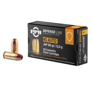 PPU Defense 45 Auto (ACP) 185gr JHP Handgun Ammo - 50 Rounds