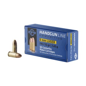 PPU Handgun 9mm Luger 115 Grain FMJ Ammo