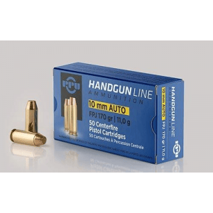 PPU Handgun Ammunition 10mm Auto 170 gr FPJ 1115 fps 50/ct