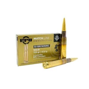 PPU Match 50 BMG 725gr FMJS Rifle Ammo - 5 Rounds