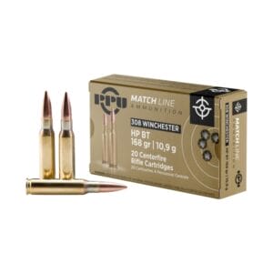 PPU Match Line .308 Wincheser 168 Grain Centerfire Rifle Ammo