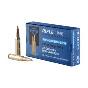 PPU PSP 7mm-08 Remington 140 Grain Centerfire Rifle Ammo