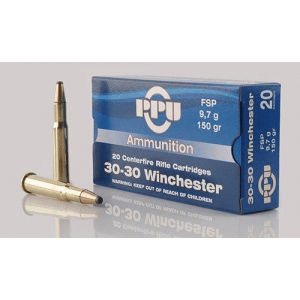 PPU Rifle Ammunition .30-30 Win 150 gr FNSP 2300 fps 20/ct