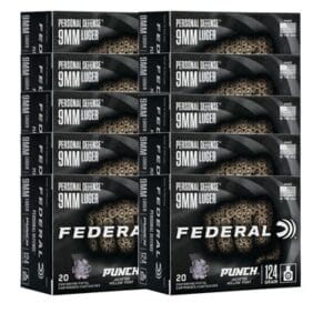 Personal Defense Punch 9mm Luger Ammo - 9mm Luger 124gr Jacketed Hollow Point 200/Case