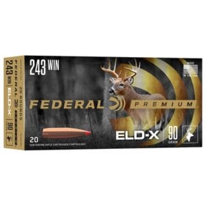 Premium Big Game 243 Winchester Rifle Ammo - 243 Winchester 90gr Eld-X Polymer Tip Boat Tail 20/Box