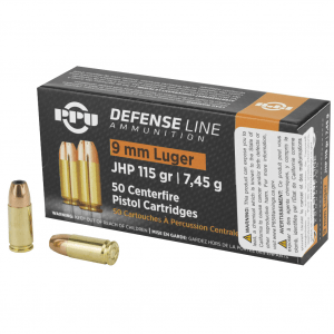 Prvi Partizan Handgun Defense, 9MM, 115Grain, Jacketed Hollow Point, 50 Round Box PPD91