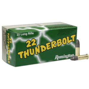 Remington .22 Thunderbolt Rimfire Ammunition .22 LR 40 gr LRN 1255 fps 50/ct