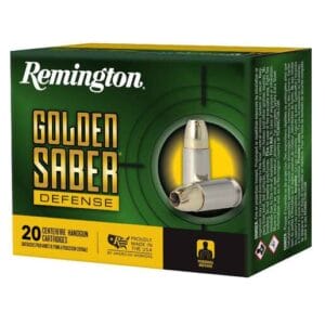 Remington Golden Saber Defense 10mm Auto 180gr Brass Jacketed Hollow Point Handgun Ammo - 20 Rounds