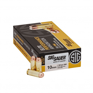 SIG SAUER Elite Performance 10mm 180 Grain FMJ Ammo 50 Round Box (E10MB1-50)