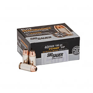 SIG SAUER Elite Performance 40 S&W 180 Grain JHP Ammo 20 Round Box (E40SW2-20)