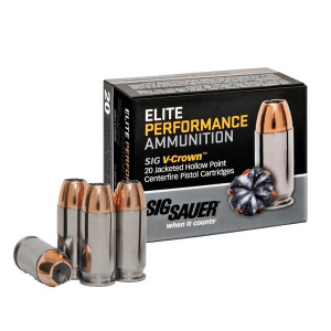 SIG SAUER V-Crown 45 ACP 230 Grain JHP Ammo, 20 Round Box (E45AP2-20)