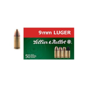 Sellier &Bellot 9mm Luger 115 Grain 1237 FPS JHP Handgun Ammo