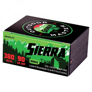 Sierra Ammo 380 Auto, 90 GR JHP 20rd/Box