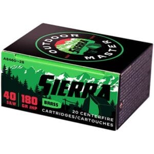 Sierra Outdoor Master 40 S&W 180gr JHP Handgun Ammo - 20 Rounds