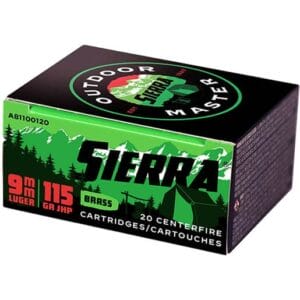 Sierra Outdoor Master 9mm Luger 115gr JHP Handgun Ammo - 20 Rounds