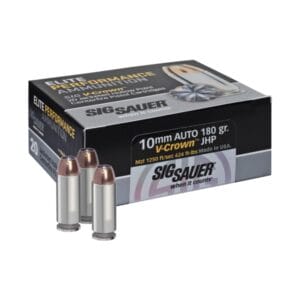 Sig Sauer Elite Performance JHP 10mm 180 Grain V-Crown Handgun Ammo