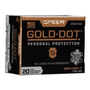 Speer Gold Dot 9mm Luger+P 124gr HP Handgun Ammo - 20 Rounds