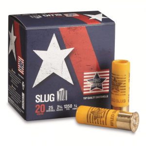 Stars and Stripes 20 Gauge 2 3/4" 3/4 oz. Rifled Slug Ammo 25 Rounds