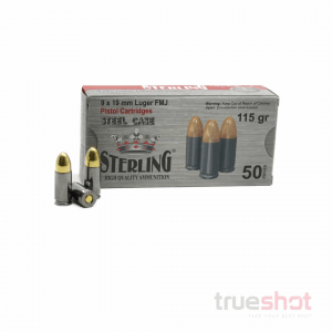 Sterling - 9mm - 115 Grain - FMJ - Steel Case