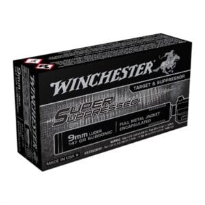 Super Suppressed 9mm Luger Handgun Ammo - 9mm Luger 147gr Full Metal Jacket Encapsulated 50/Box