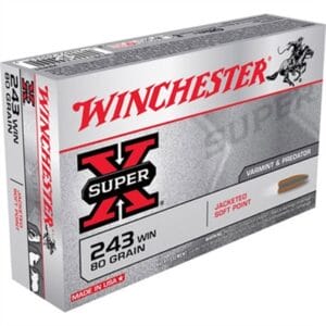 Super-X Ammo 243 Winchester 80gr Pointed Sp - 243 Winchester 80gr Pointed Soft Point 20/Box