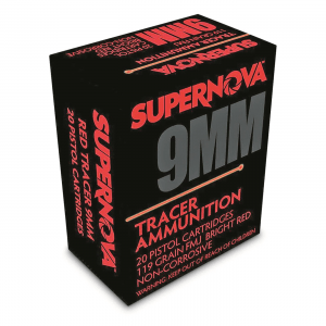 Supernova Red Tracer Ammo 9mm FMJ 119 Grain 20 Rounds