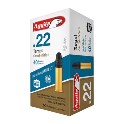 Target Competition 22 Long Rifle Rimfire Ammo - 22 Long Rifle 40gr Lead Solid Point 50/Box