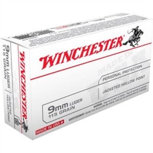 Usa White Box 9mm Luger Jacketed Hollow Point Handgun Ammo - Usa White Box 9mm Luger 115gr Jhp 50/Box