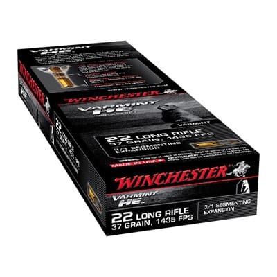 Varmint High Energy 22 Long Rifle Ammo - 22 Long Rifle 37gr 3/1 Fragmenting Hollow Point 50/Box