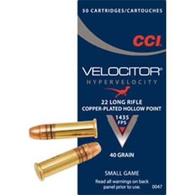 Velocitor Hypervelocity Ammo 22 Long Rifle 40gr Hollow Point - 22 Long Rifle 40gr Hollow Point 50/Box