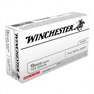 WINCHESTER 9mm NATO 124Gr FMJ 50rd/Box Handgun Ammo (Q4318)