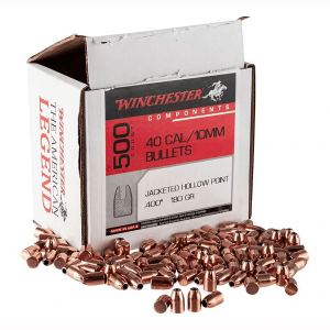 WINCHESTER AMMO 40 S&W 180Gr JHP 500rd/Box Handgun Reloading (WB40HP180D)