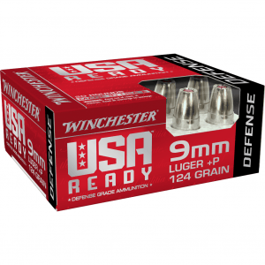 WINCHESTER AMMO USA Ready 9mm Luger+P 124gr 20rd Handgun Ammo (RED9HP)