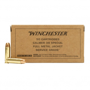 WINCHESTER Service Grade .38 Special 130Gr FMJ 50rd Box Ammo (SG38W)