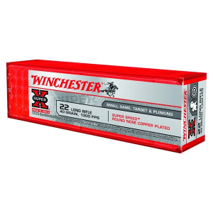 WINCHESTER Super Speed Super-X 40gr Plated Round Nose 100rd 22 LR Ammunition (X22LRSS1)