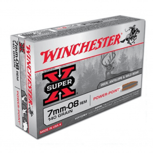 WINCHESTER Super-X 7mm-08 Rem 140Gr PP 20rd Box Rifle Ammo (X708)