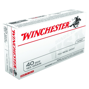 WINCHESTER USA .40 S&W 165 Grain FMJ 50rd Box Ammo (USA40SW)