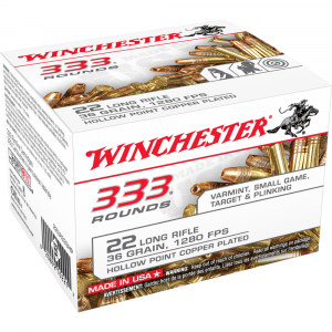 Winchester .22 LR Bulk Pack Rimfire Ammunition .22 LR 36 gr CPHP 333/ct