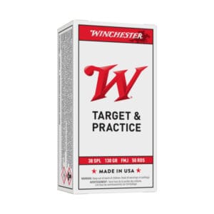 Winchester .38 Special 130 Grain FMJ Centerfire Handgun Ammo - 50 Rounds