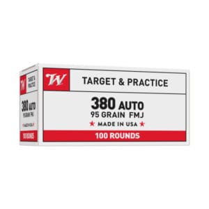 Winchester .380 ACP 95 Grain FMJ Centerfire Handgun Ammo - 100 Rounds