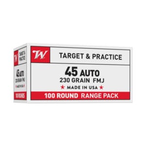 Winchester .45 ACP 230 Grain FMJ Centerfire Handgun Ammo - 100 Rounds